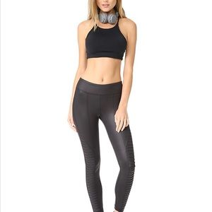 Shiny black KORAL legging with ribbed sides NWT